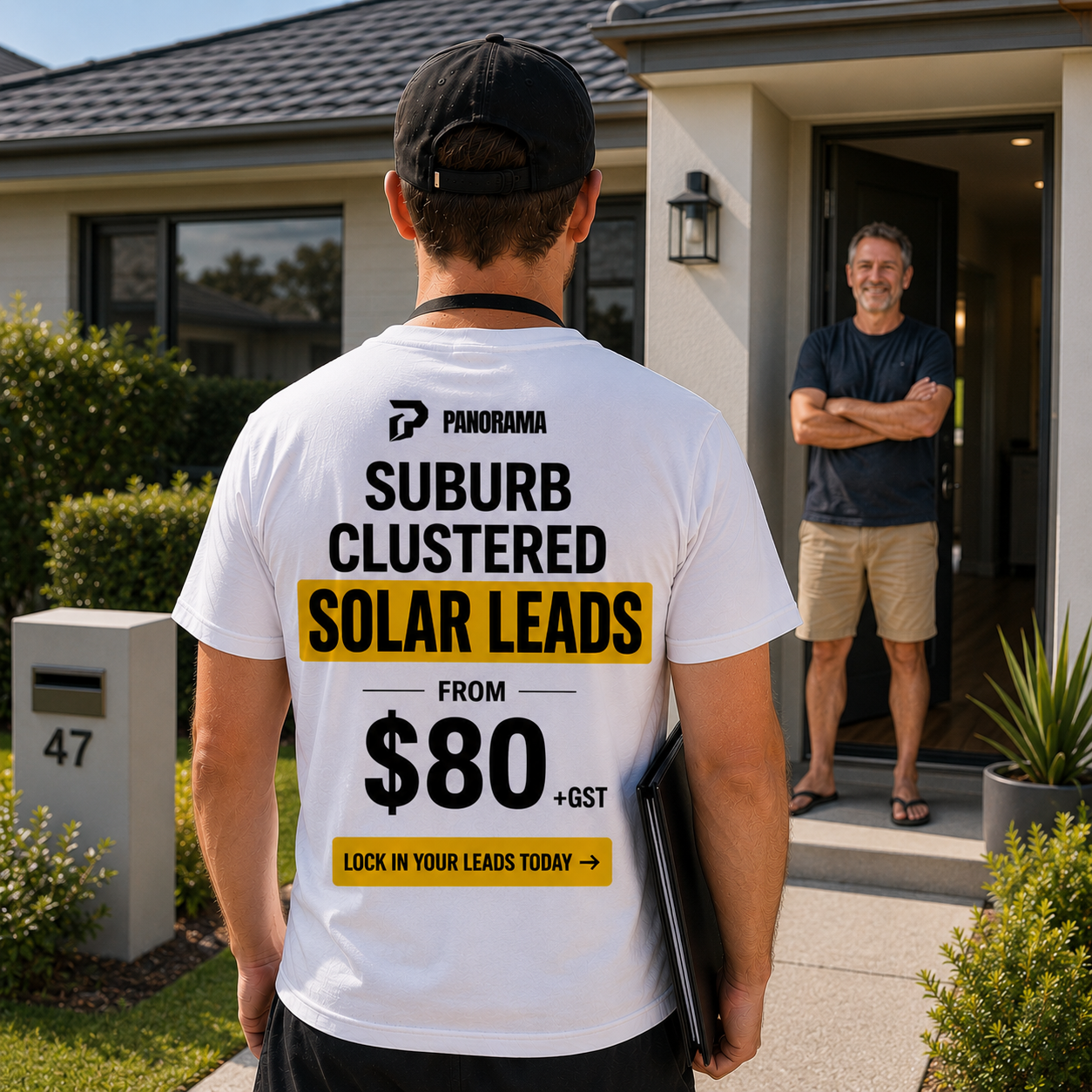Panorama suburb-clustered solar leads ad