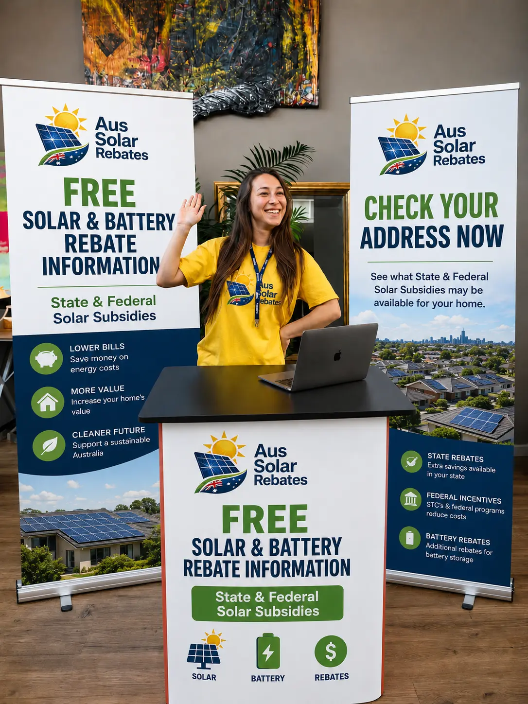 Panorama live brand activation booth with trained rep at a mall pop-up stand